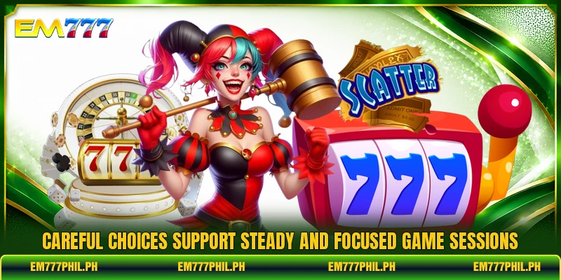Careful choices support steady and focused game sessions