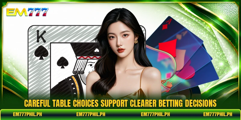 Careful table choices support clearer betting decisions