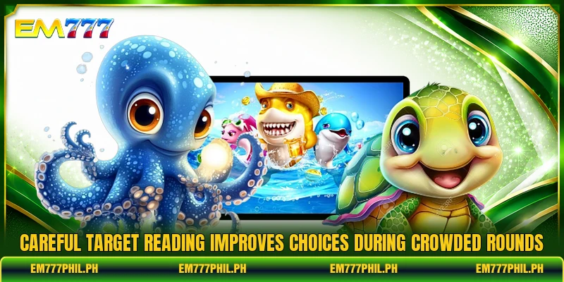 Careful target reading improves choices during crowded rounds
