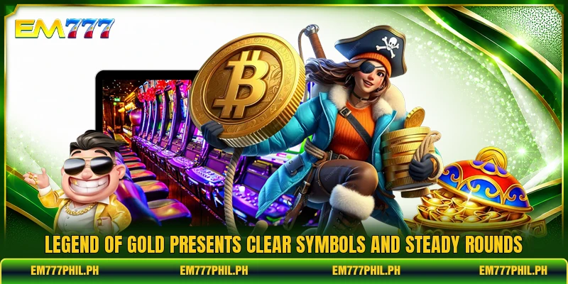 Legend of Gold presents clear symbols and steady rounds
