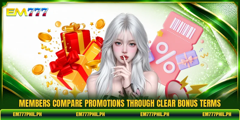Members compare promotions through clear bonus terms