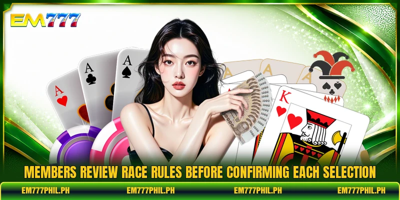 Members review race rules before confirming each selection