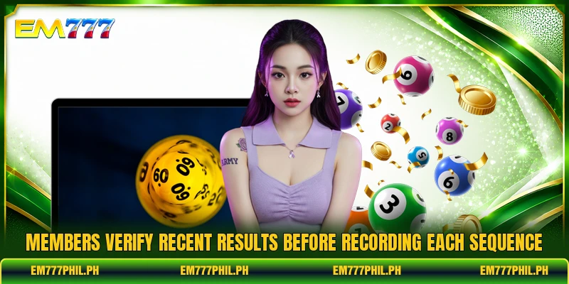 Members verify recent results before recording each sequence