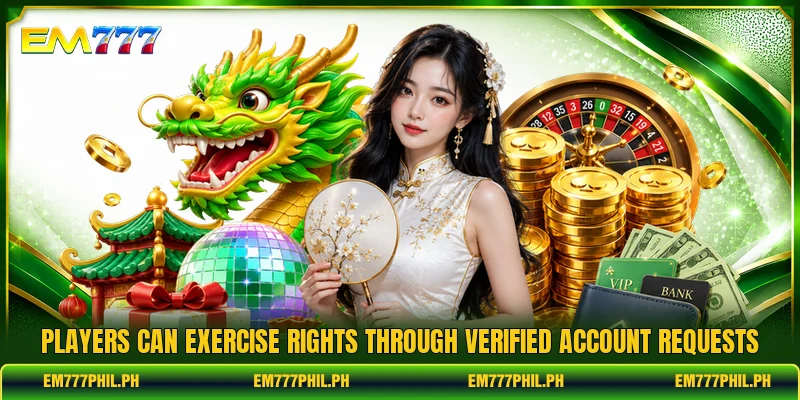Players can exercise rights through verified account requests
