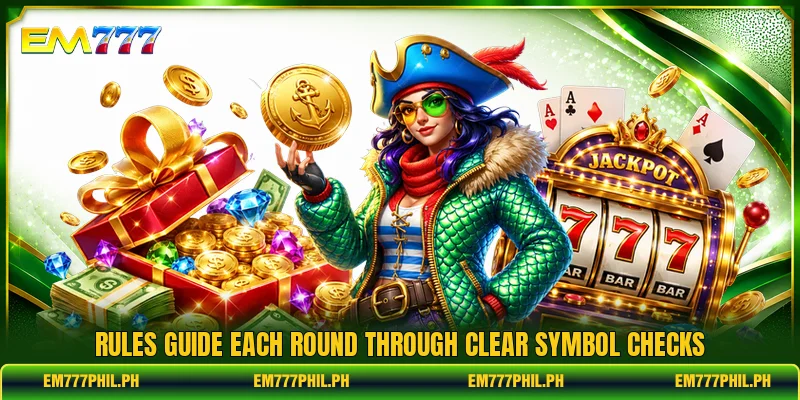 Rules guide each round through clear symbol checks